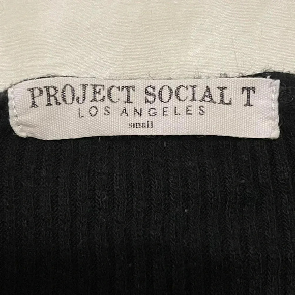 Project Social T Black Ribbed Tank Top Women's Size Small - Picture 3 of 3